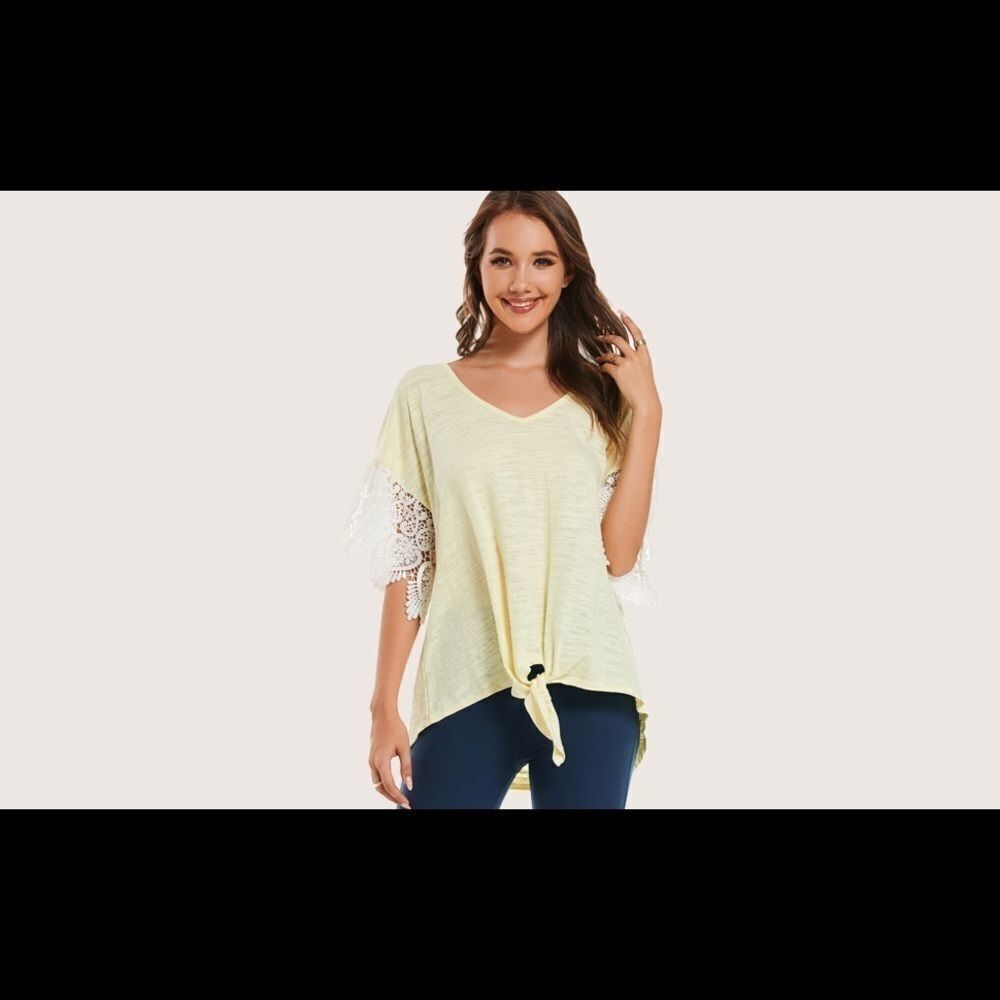 𝅺⭐️nwt As Rose Rich Tie Front Top⭐️